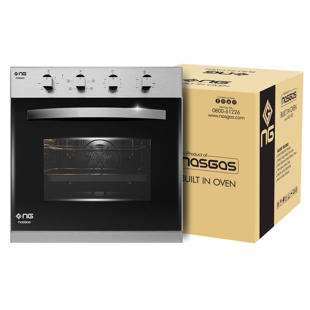 NasGas NG-551 Dual Fuel Built-in Oven | 65L Stainless Steel (Electric & Gas)