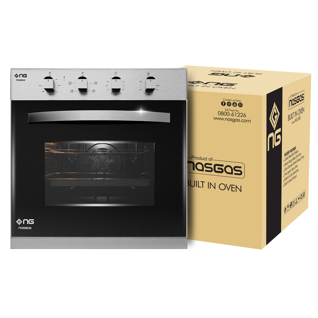 NasGas NG-551 Dual Fuel Built-in Oven | 65L Stainless Steel (Electric & Gas)