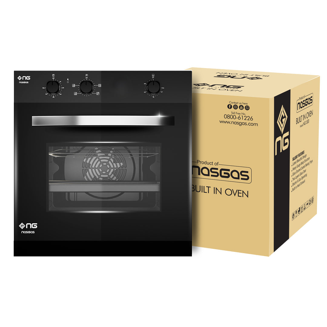 NasGas NG-553 Built-in Professional Baking Oven – 65L Electric with Central Heating & Turbo Fan