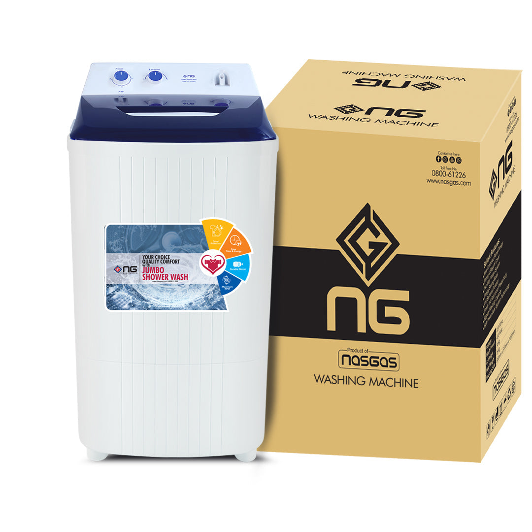 NasGas NWM-110 SD Pro 10Kg Single Tub Washing Machine (Jumbo Shower Wash)