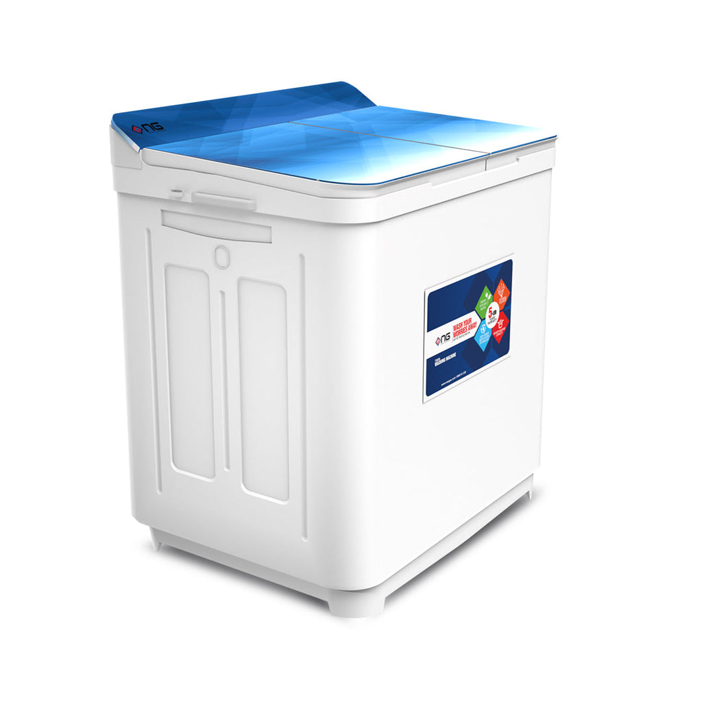 NasGas NWM-501 15Kg Semi-Automatic Washing Machine – Glass Top Double Body