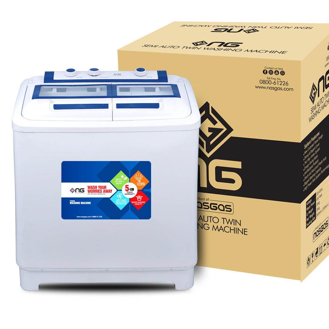 NasGas NWM-502 15Kg Double Body Washing Machine (Rust Proof)