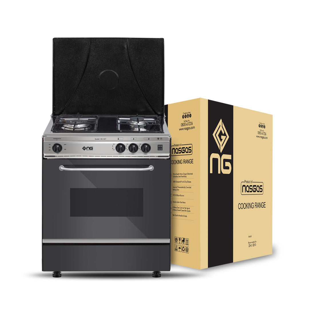 NasGas SG-327 Cooking Range - 3 Burner Single Door - Stainless Steel