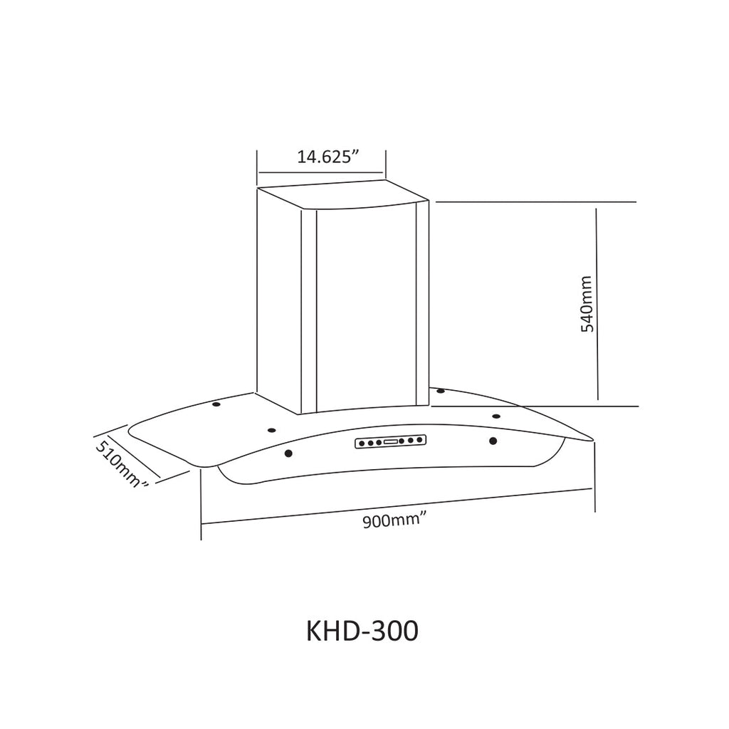 NasGas Smart Voice-Control Glass Kitchen Hood (KHD-300)