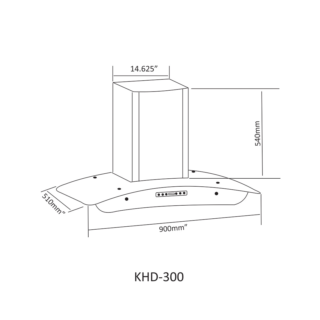 NasGas Smart Voice-Control Glass Kitchen Hood (KHD-300)