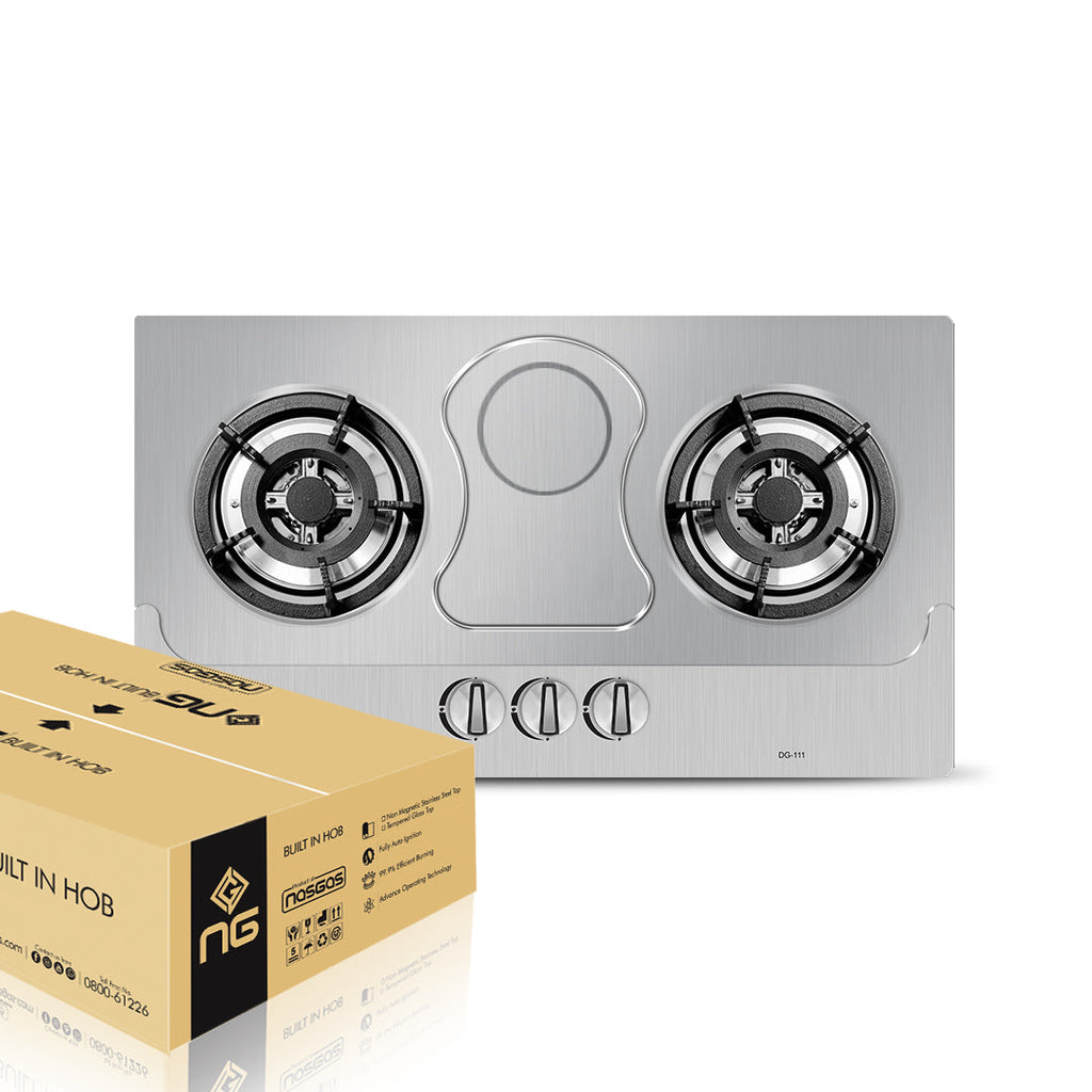NasGas Built-In Hob DG-SN2 – 2 Burner Stainless Steel Gas Hob