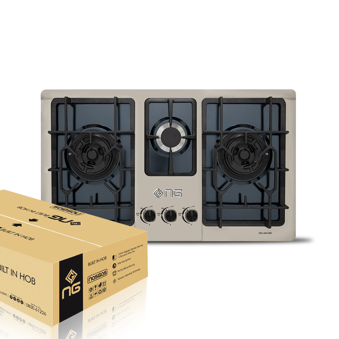 Nasgas Built-In Hob DG-444 BK – 3 Burner Stainless Steel Gas Hob