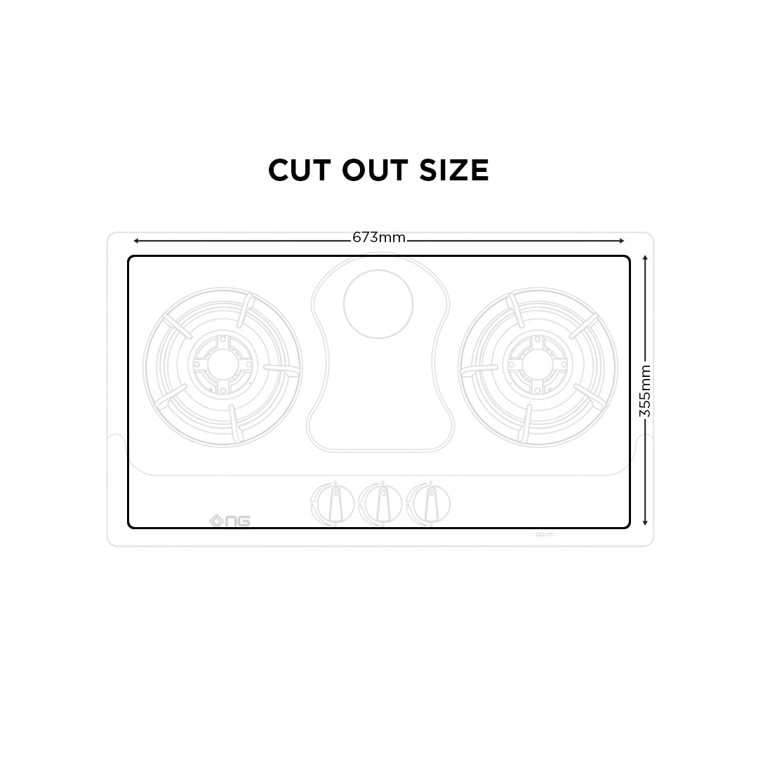 NasGas Built-In Hob DG-SN2 – 2 Burner Stainless Steel Gas Hob