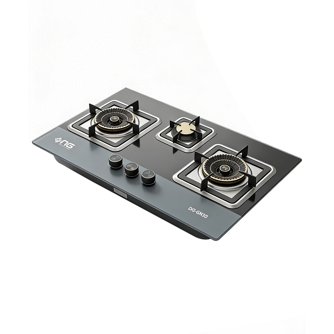 NasGas DG-GN30 Built-in Hob – 3 Burner Tempered Glass Gas Stove with 5.5Kw Burners