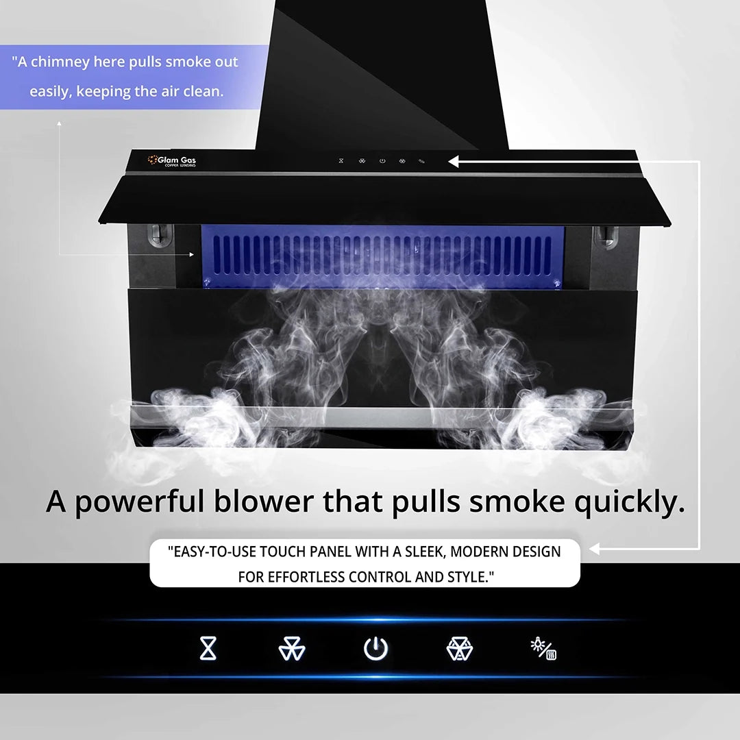 Glam Gas Strom Slim Range Hood – Hidden or Exposed Fit, 75cm & 90cm
