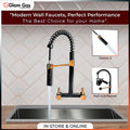 Glam Gas Wall 11-12 Ring Black Faucet – Wall-Mounted Pull-Out Mixer