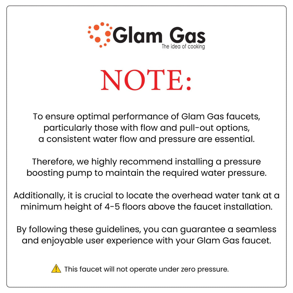 Glam Gas Flow-12 Kitchen Sink Mixer – Pull-Out Stainless Steel Faucet