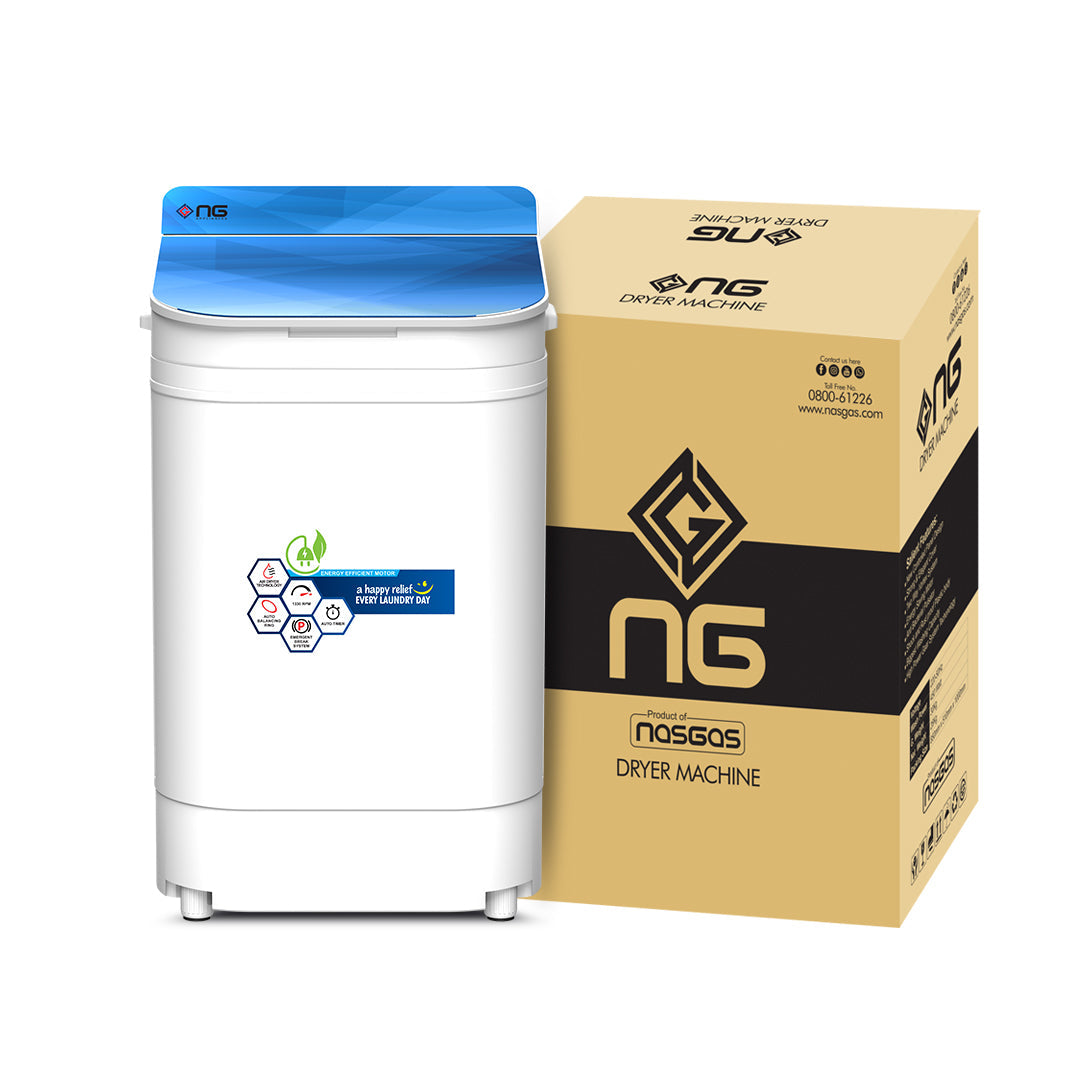NasGas NGD-201 Glass Top 8Kg Spin Dryer (Double Body)
