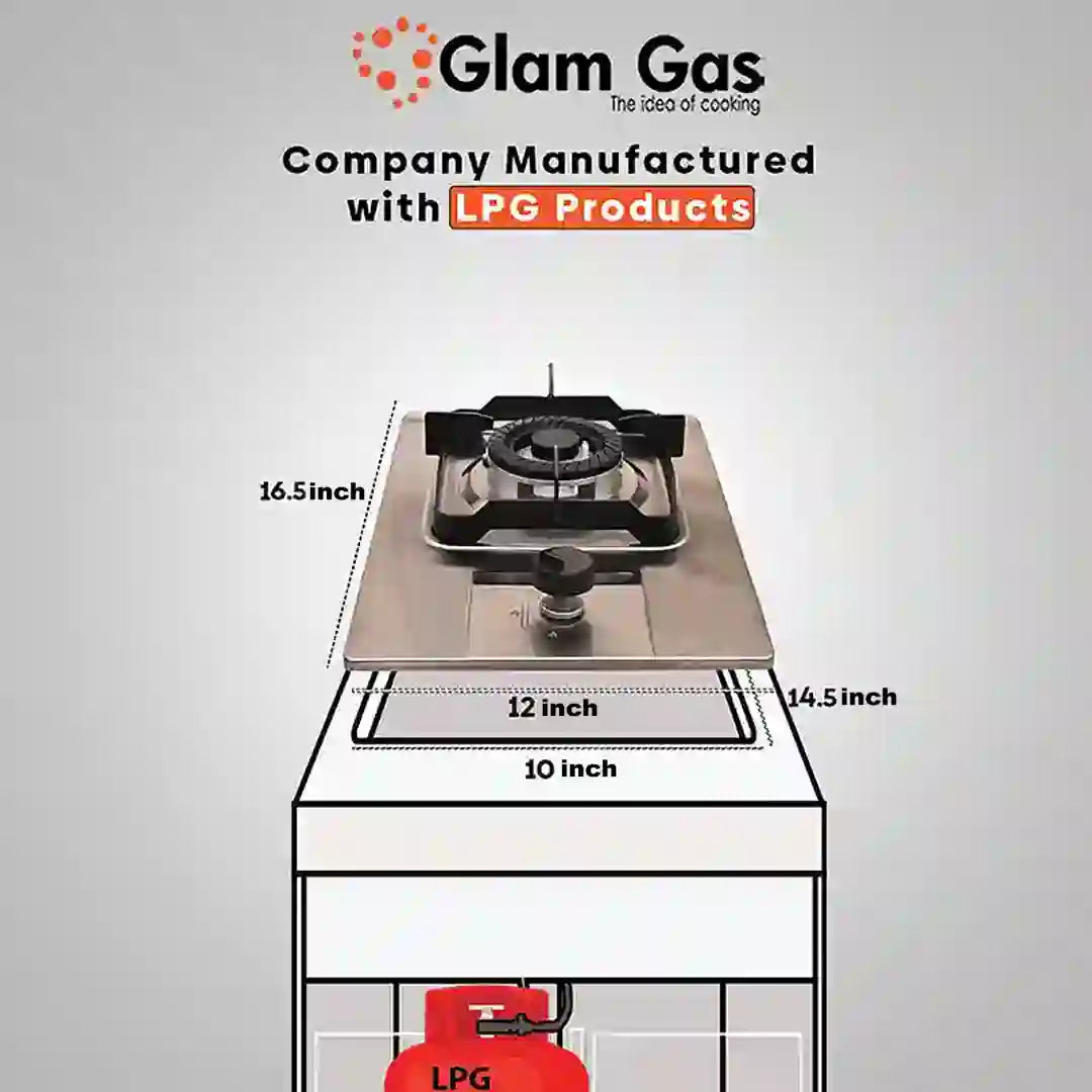 Glam Gas GG-11 Single Burner Built-in Hob – Stainless Steel