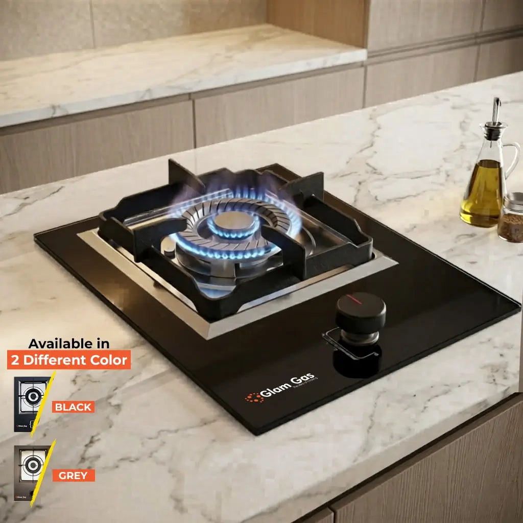 Glam Gas GG-12 Single Burner Built-in Hob – Tempered Glass, Compact Fit