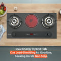 Glam Gas GG-02B-E Hybrid Hob – Gas + Electric Built-in Stove